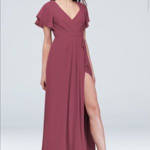 David’s Bridal Georgette Chianti bridesmaid dress